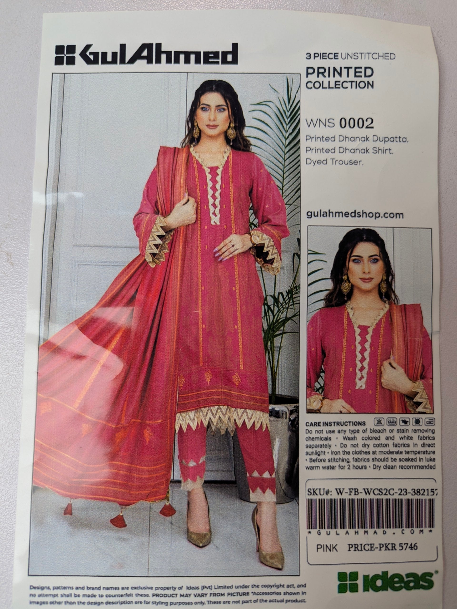 Dhanak Bright Raspberry Pink 3pc suit -  pc-7201
