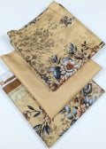 Floral-patterned fabric with beige background