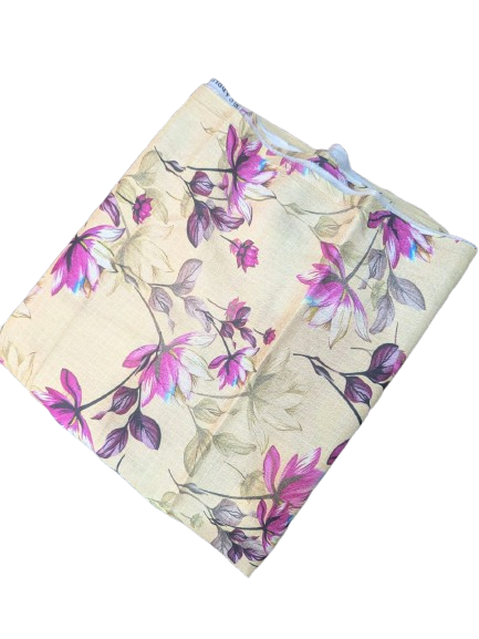 Linen Magenta & pink floral patterns. Print 2p suit - pc-6110