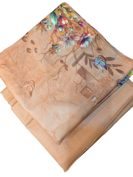 Linen (Beige). Print 2p suit - pc-6302