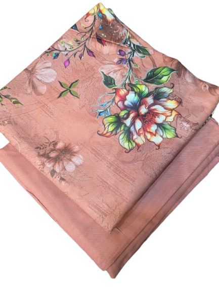 Floral patterned fabric on a white background